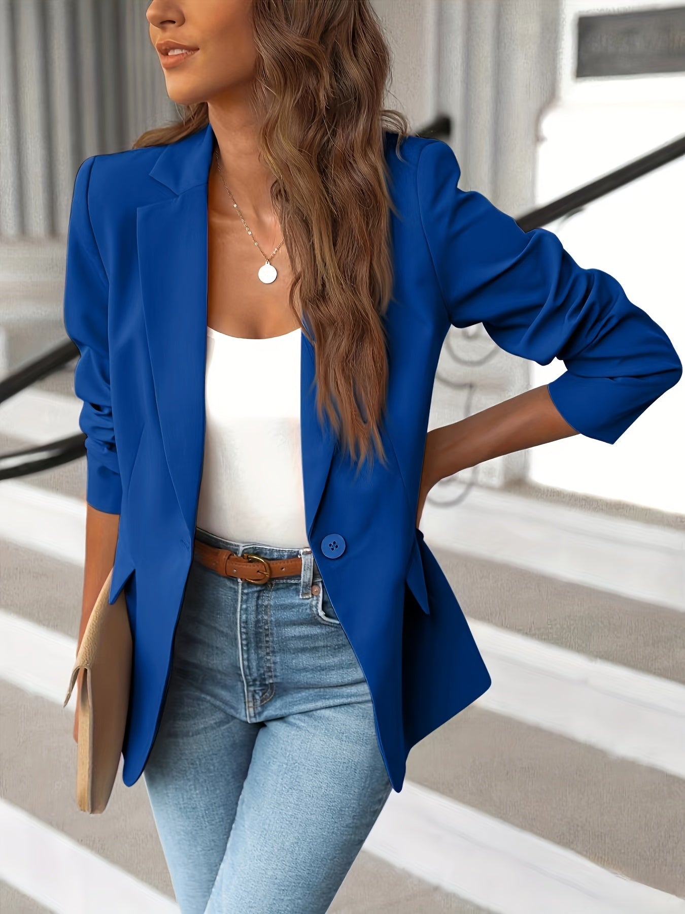 GR | Stylish Autumn Classic Business Blazers with Side Pockets for Women 