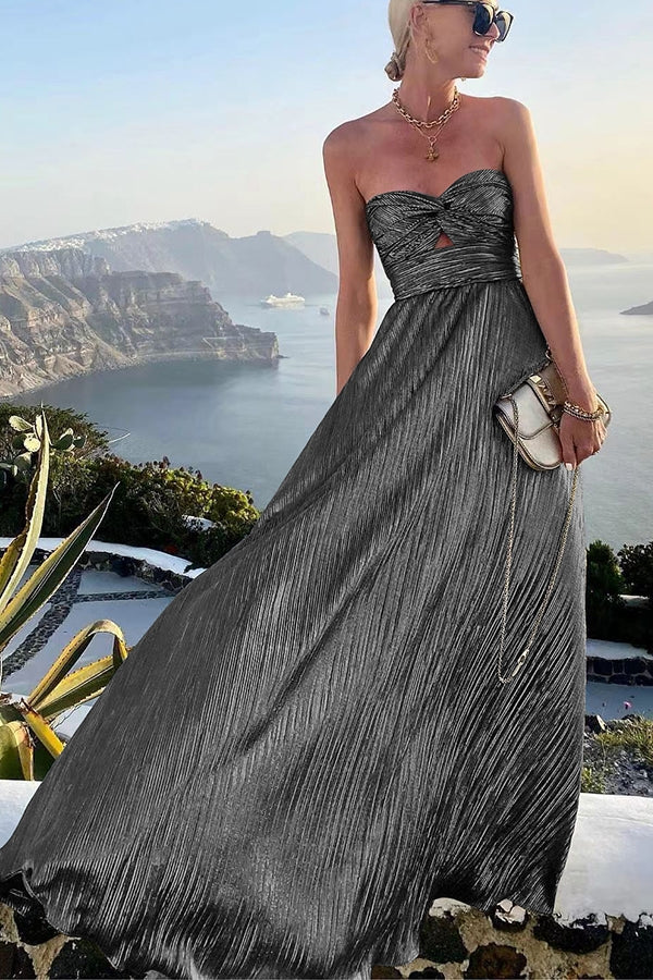 GR | Shoulder Shimmer Maxi Dress Elegant, Lightweight & Perfect for Evening Glam