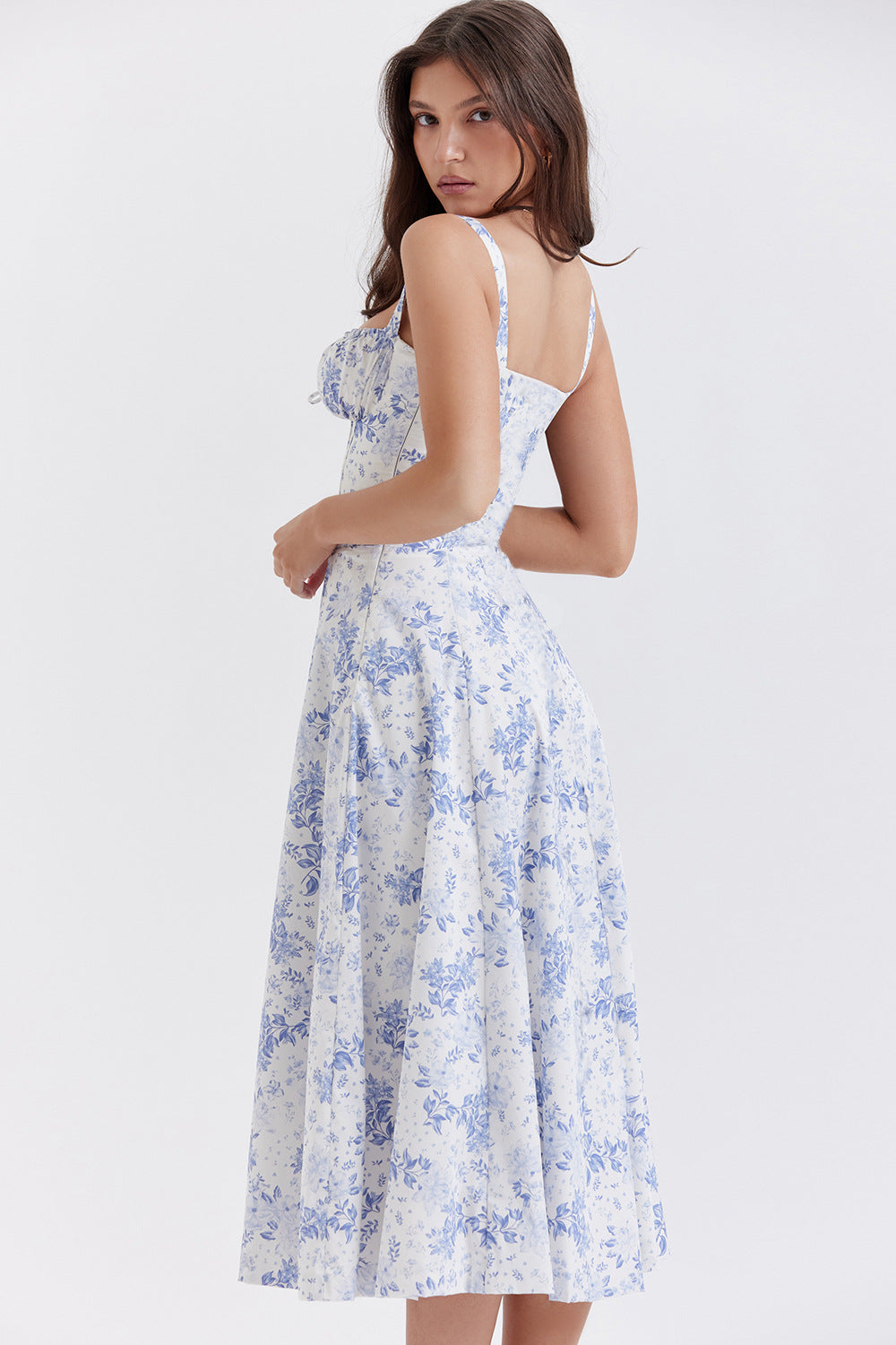 GR cut sundress for women with French flair and seductive hip slit"