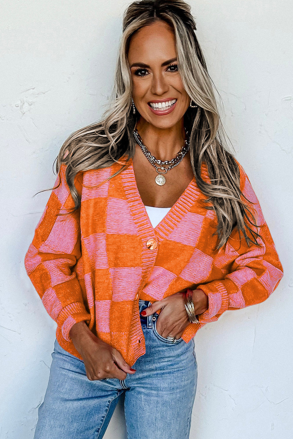 GR | Chunky Knit Cardigan with Open Front For Women 