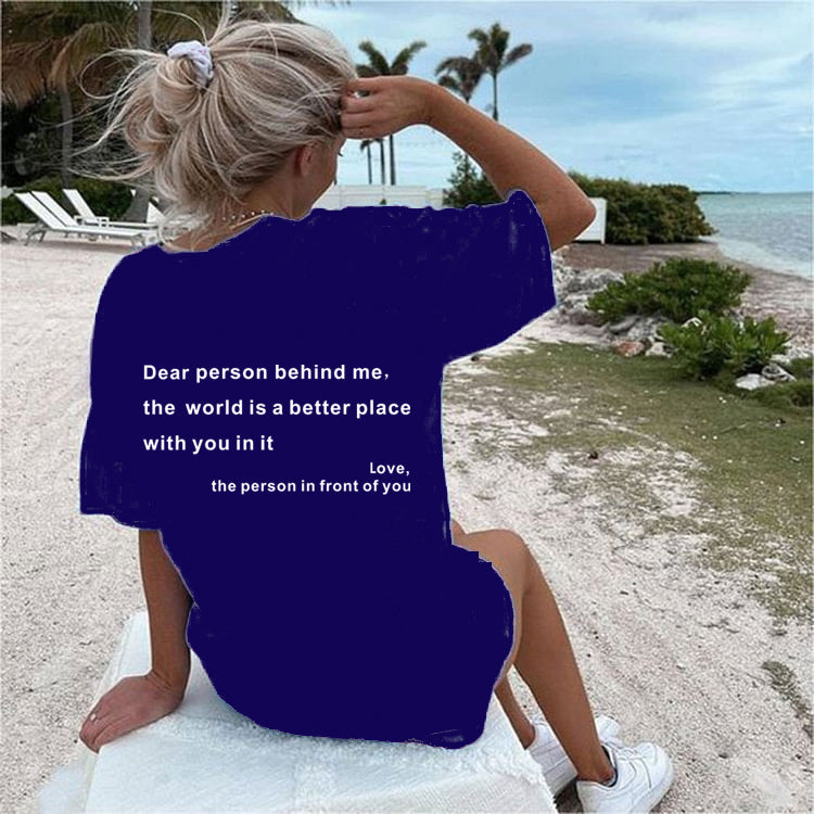 GR | Damen T-Shirt Mit Rundhalsausschnitt Und Slogan