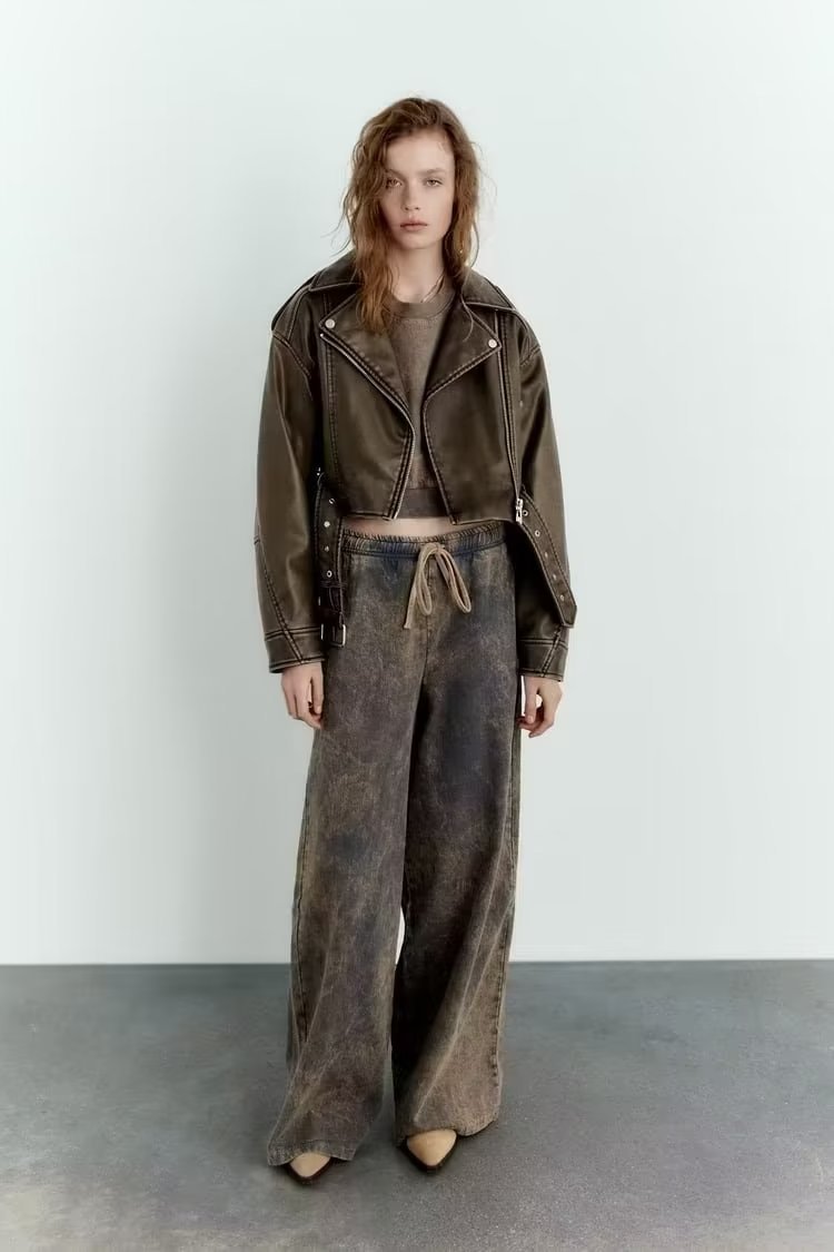 GR | Washable, Gradient Leather Jacket for Women*