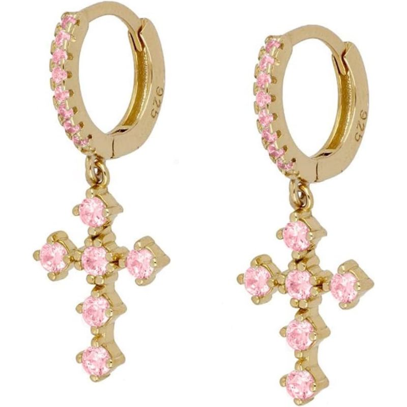 GR - Hoop earrings with dangling pendants | Multicolored gemstone earrings