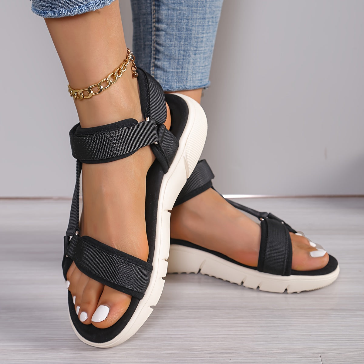 GR | Women's Sandals: Color Block, Non-Slip, Elegant, Lightweight, Outdoor, Summer