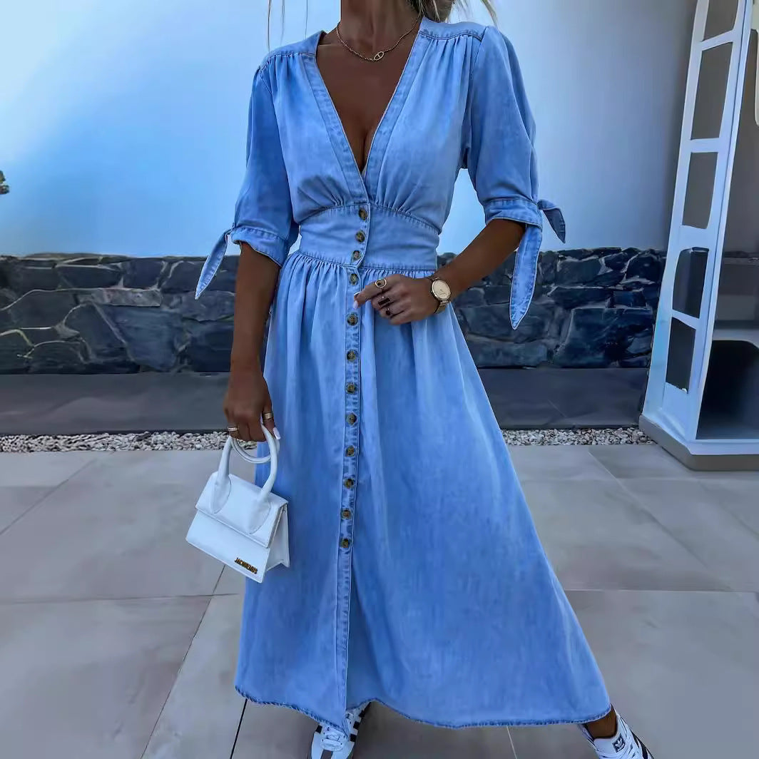 GR with V-neck and short sleeves for women