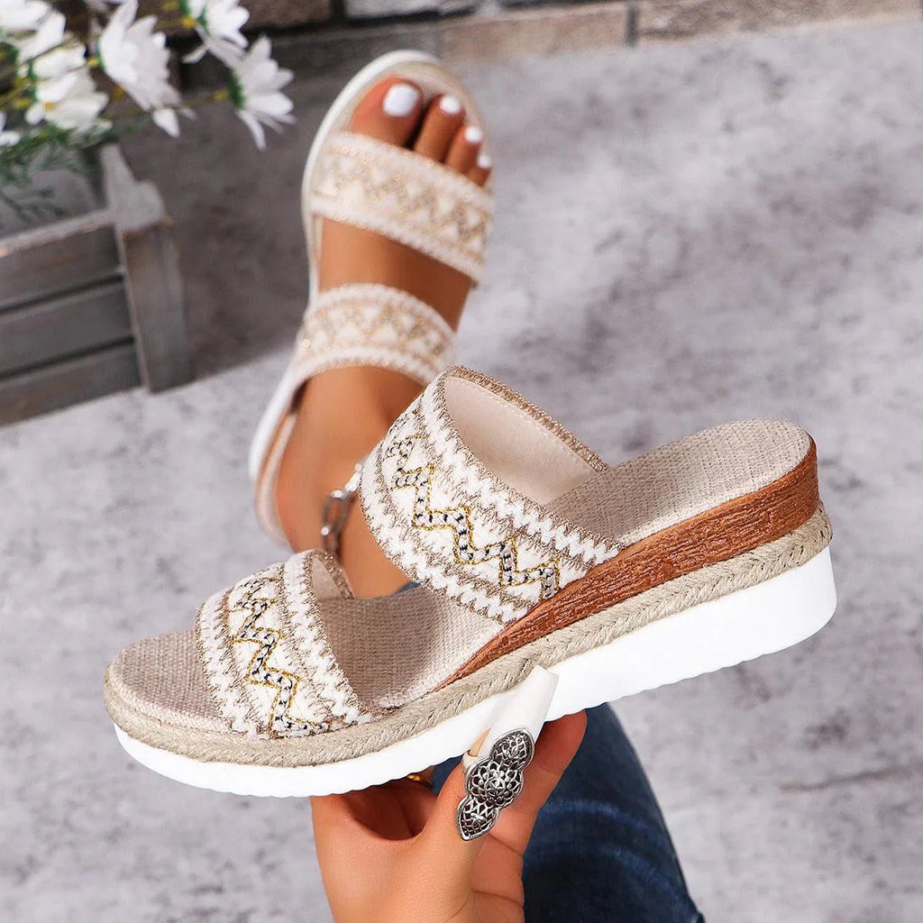 GR | Summer sandals with linen sole 