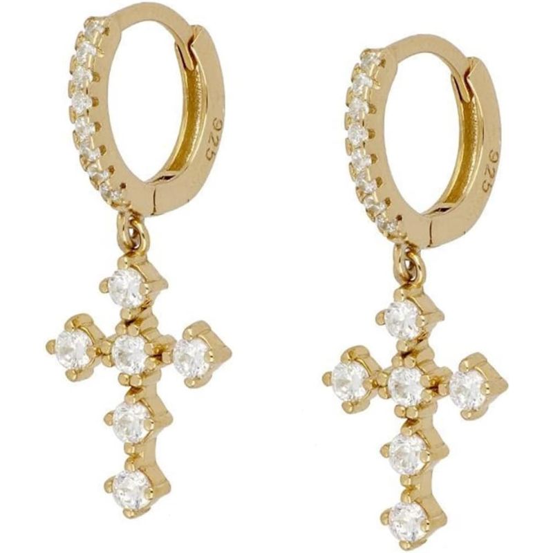 GR - Creolen mit baumelnden Anhängern | Mehrfarbige Edelsteine Ohrringe