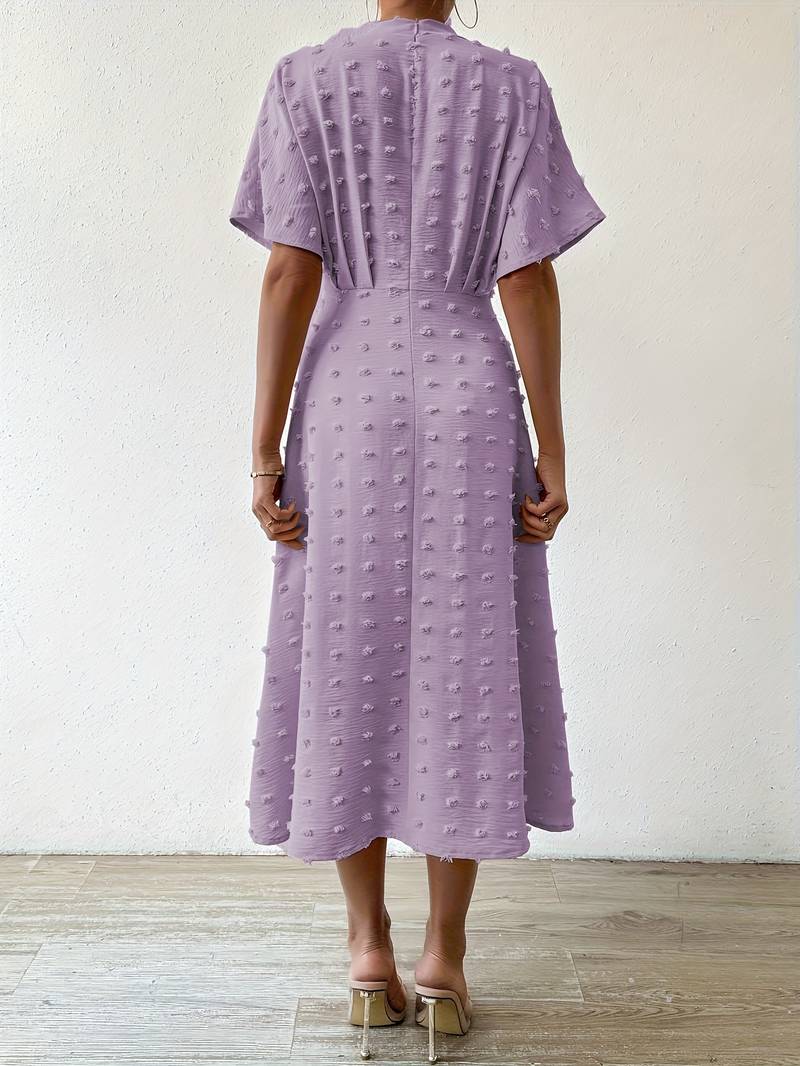 GR | Swiss Dot Rüsch Midi Kleid