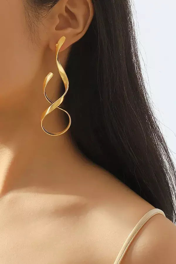GR | Slim Spiral Earrings with Modern Design for Women