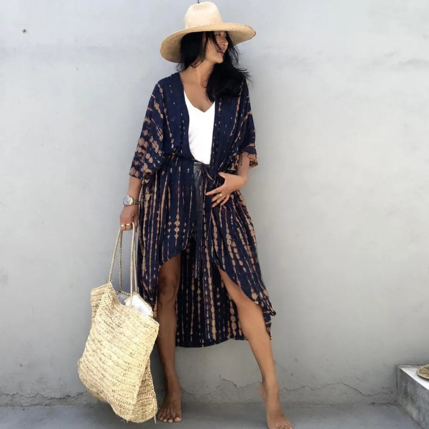 GR | Sommer Print Kimono Für Damen
