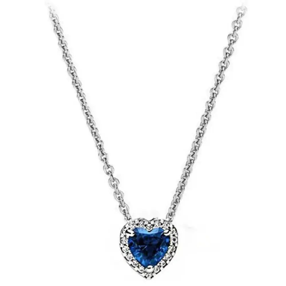 GR | Sterling Silver Eye-Blinding Heart-Shaped Pendant Necklace for Women