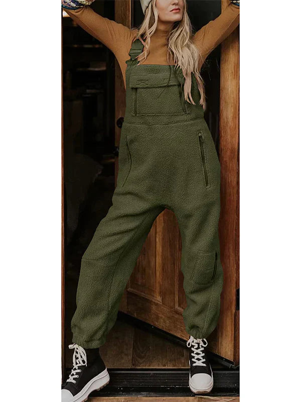 GR | Women's Fleece Thermal Overall with Zippered Pockets 