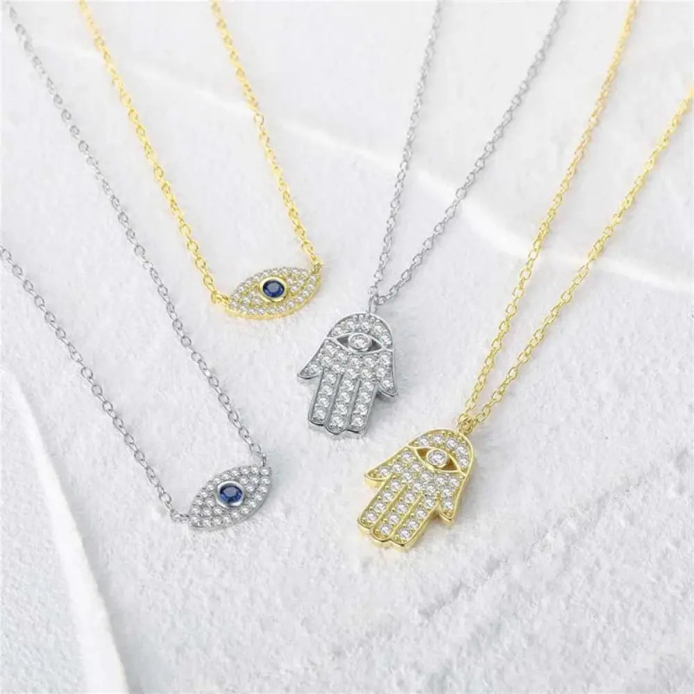 GR | Sterling Silver Diamond Protective Pendant for Women