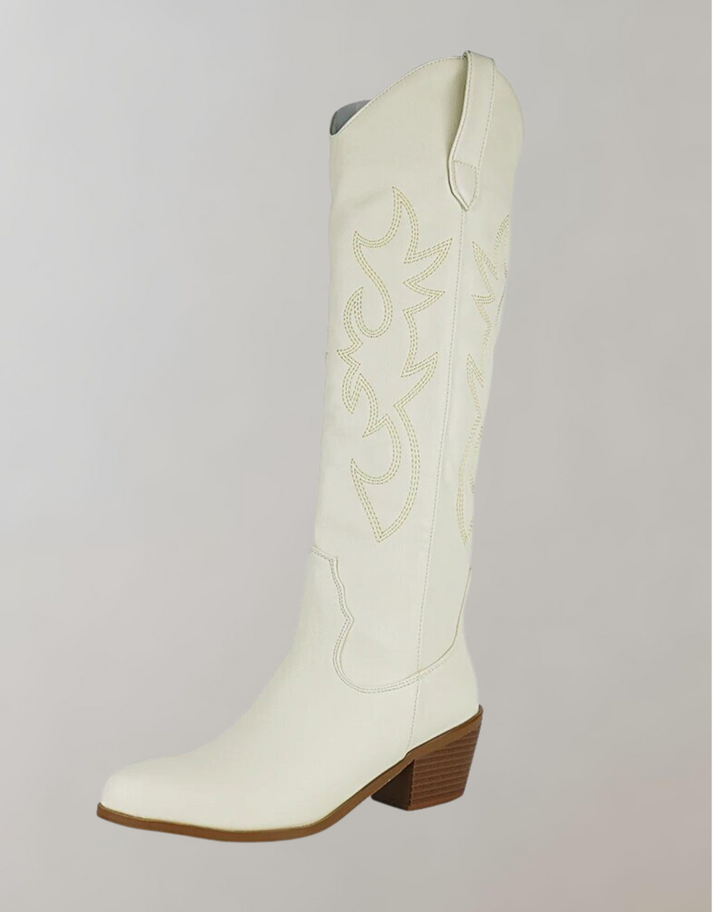 GR | Embroidered knee-high western boots