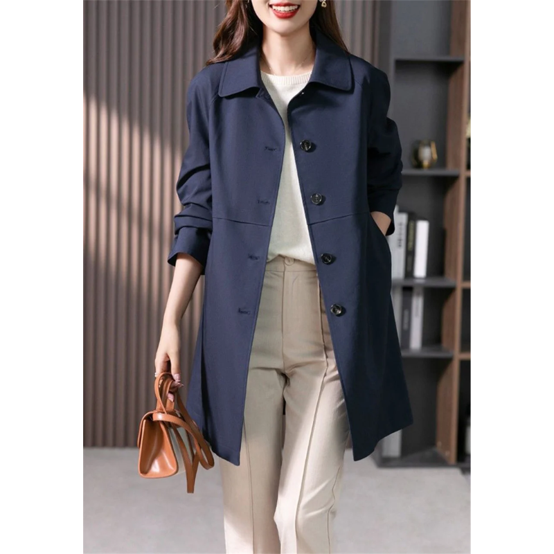 GR | Classic women's trench coat, simply tied, tailored women's coat
