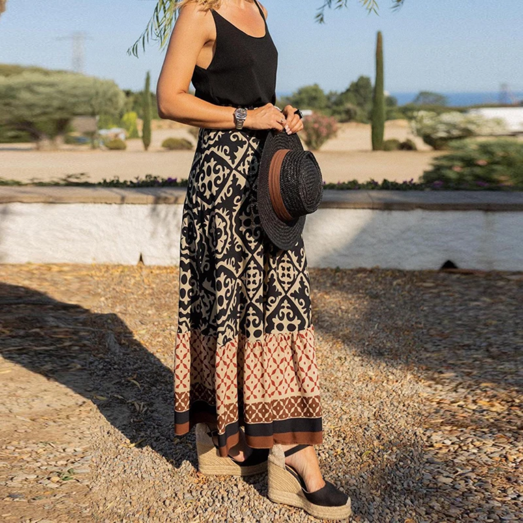 GR | Trendiger High Waist Rock Mit Geometrischem Muster