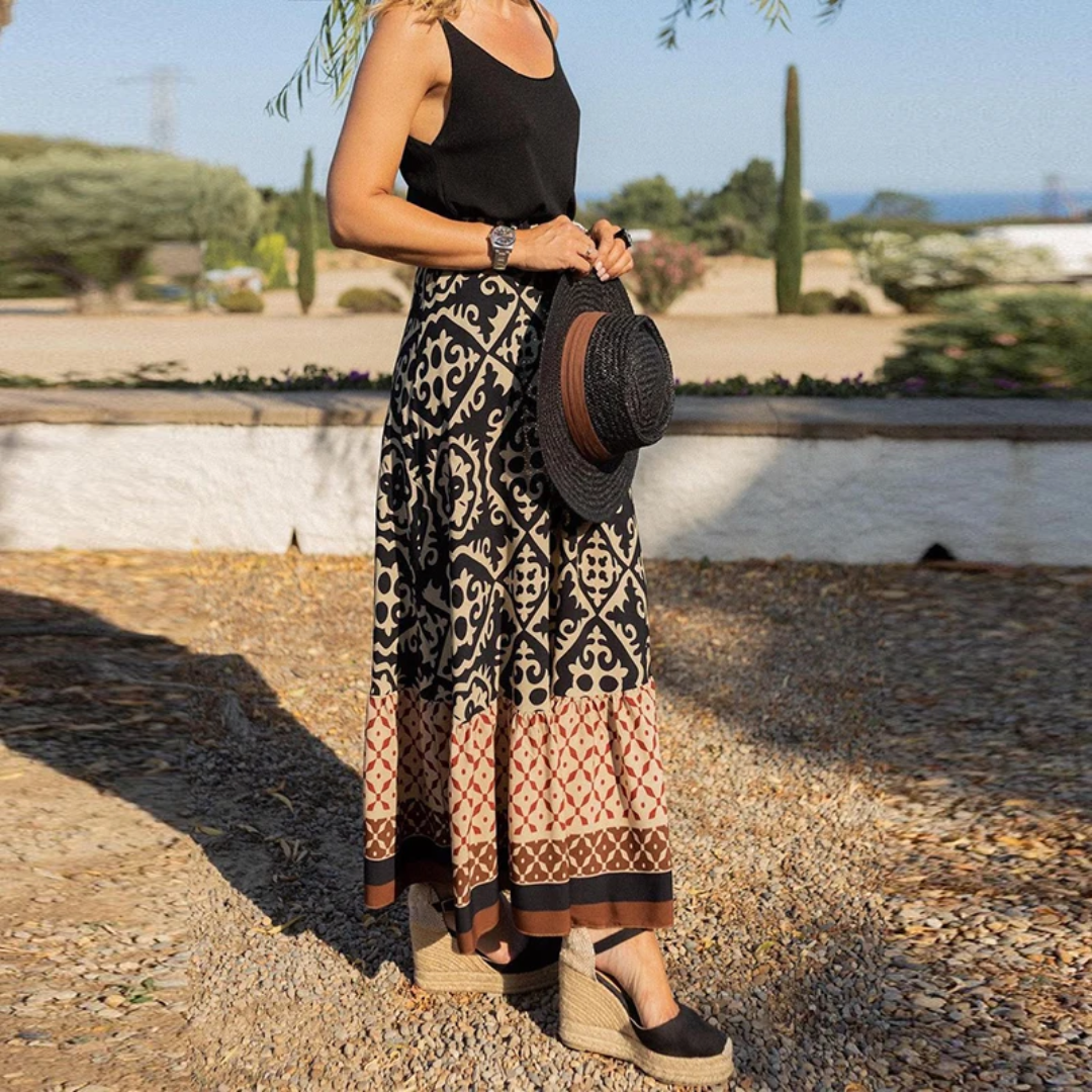 GR | Trendiger High Waist Rock Mit Geometrischem Muster