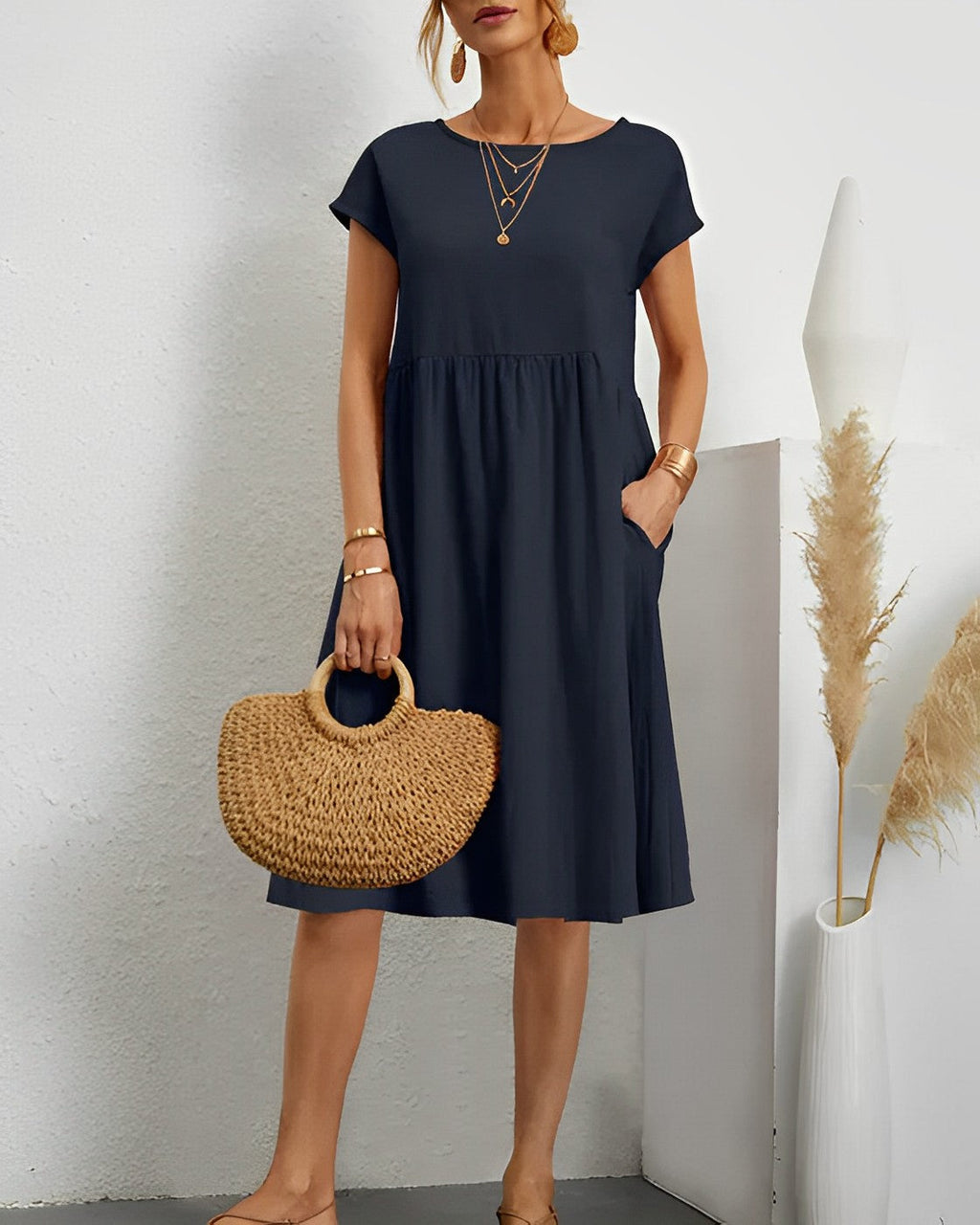 GR | Midi-Kleid mit Seitentaschen
