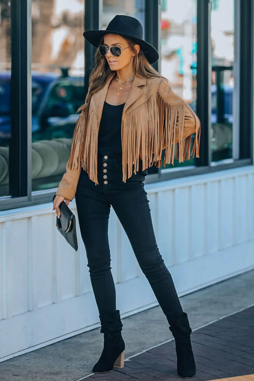 GR | At Your Best Fringe Edge Faux Suede Shacket