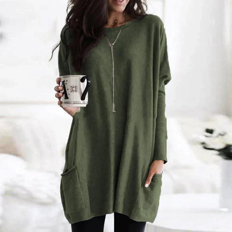 GR - Women's Oversized Tunic Sweater for Relaxed Comfort
