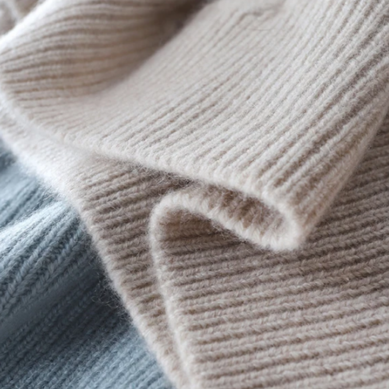 GR | Luxuriöser Kaschmir-Rollkragenpullover mit Karomuster