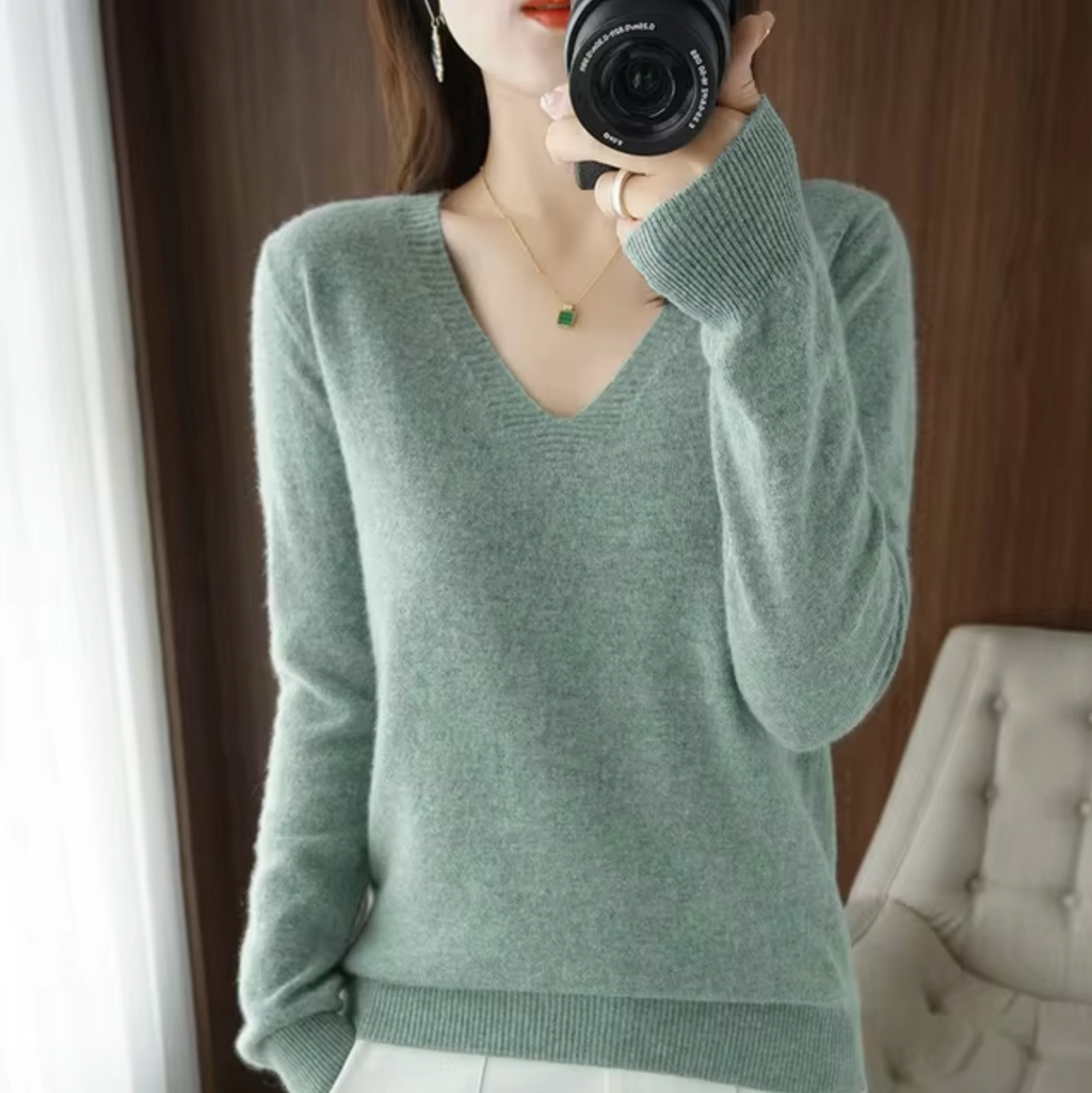 GR | V-Ausschnitt Strickpullover