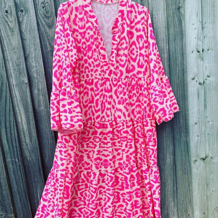 GR | Stylish summer dress with leopard print