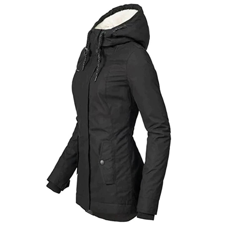 GR | Lined winter coat with hood, waterproof, women's