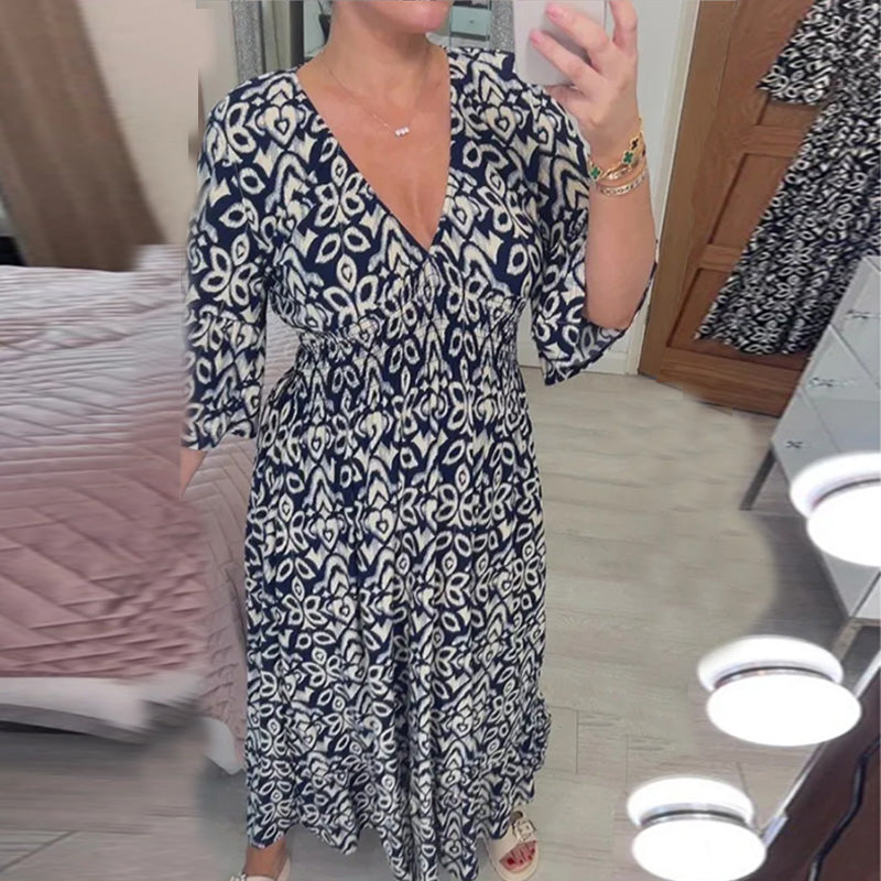 GR | Modische Damenkleid mit Print