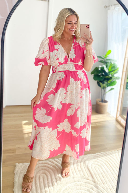 GR | Real Love Print Puff Sleeve Maxi Dress