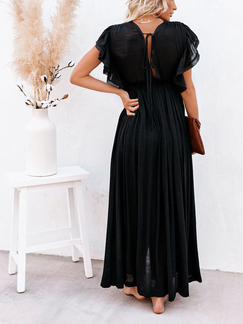 GR | Style Maxi Dress with Flutter Sleeves for Women
