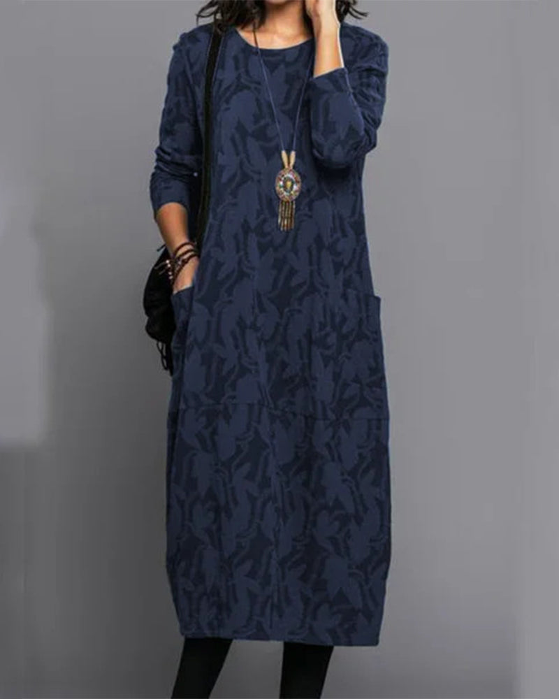 GR - Long-sleeved pocket dress with print