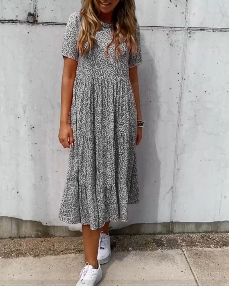 GR | Kurzarmkleid mit Blumenmuster