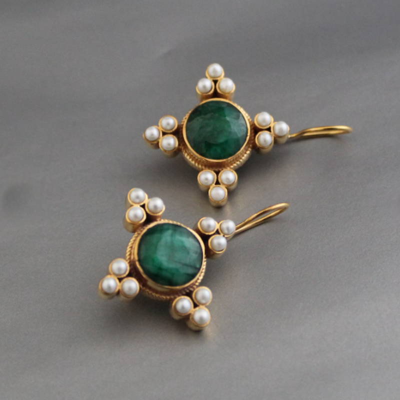 GR | Pearl Vintage Drop Earrings Gold Plated