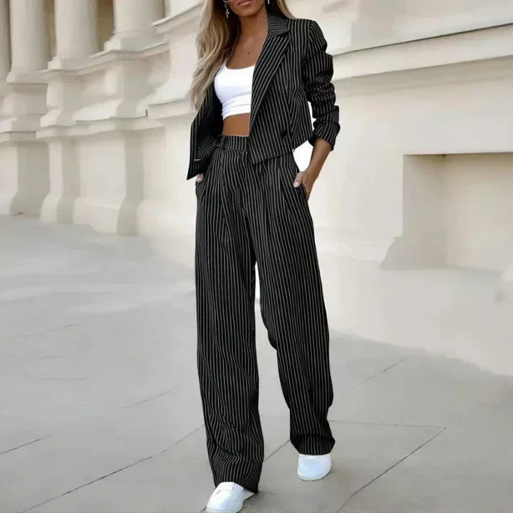 GR | 2-Piece Blazer Suit and Wide-Leg Trousers for Women