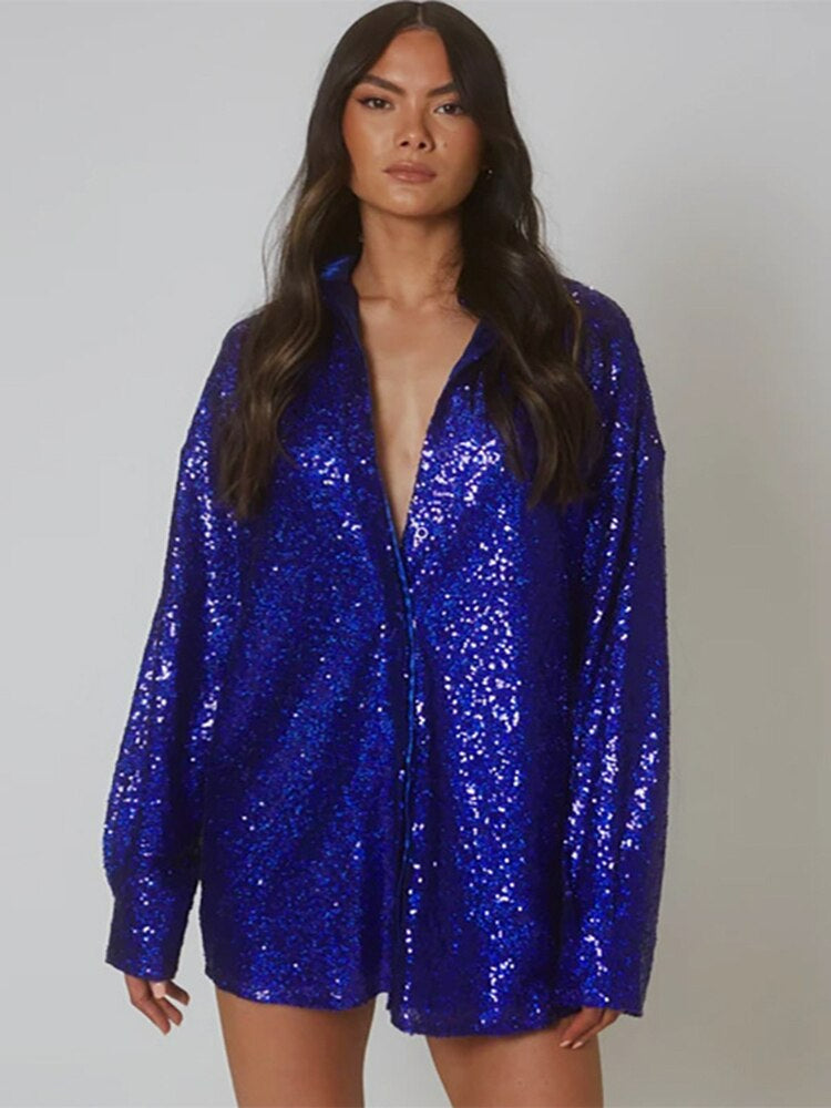 GR - Extra-large glitter shirt for women