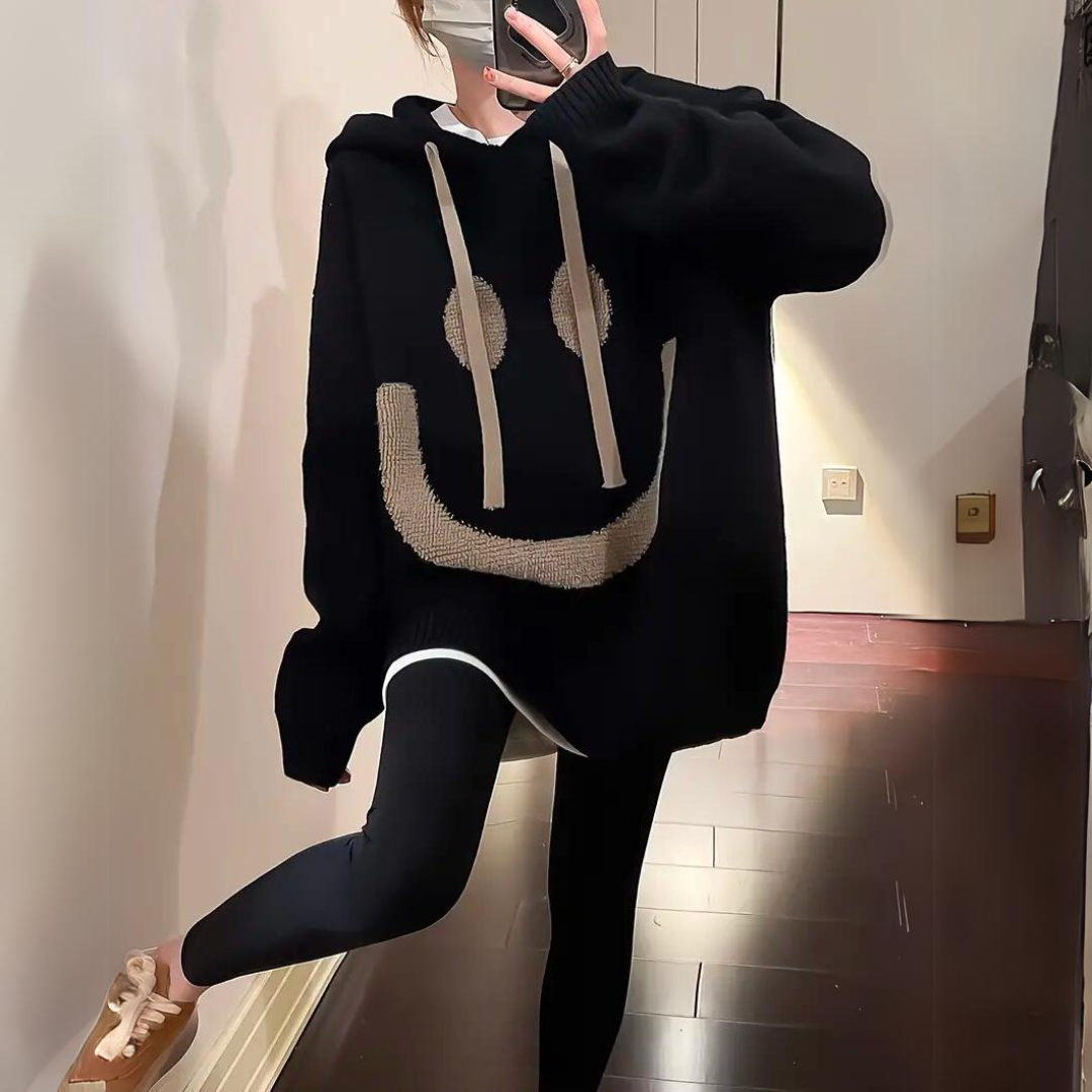 GR | Hoodie Mit Smiley-Print Für Frauen