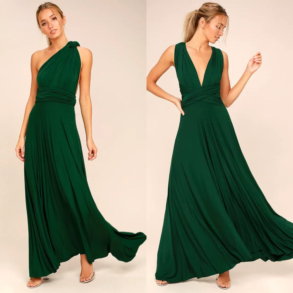 GR | Elegante Damen Infinity Kleid Schickes Wickel Sommerkleid