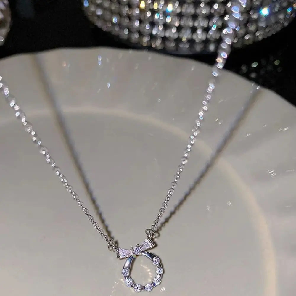 GR | Bow Angel Wing Heart Pendant Necklace for Women