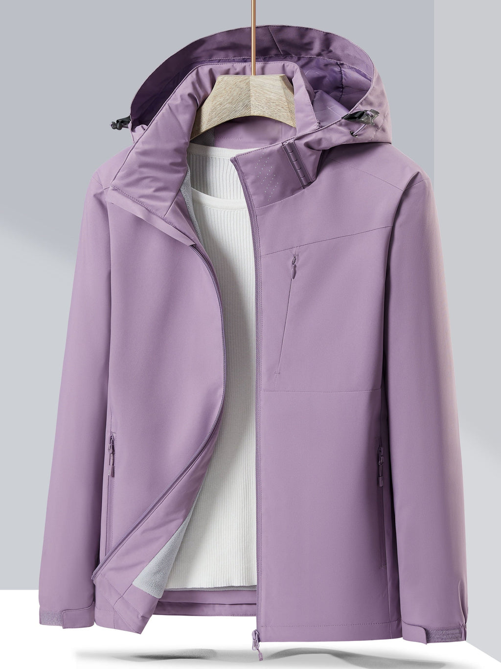 GR Waterproof Fleece Winter Jacket with Hood for Women | Perfect for Outdoor Activities