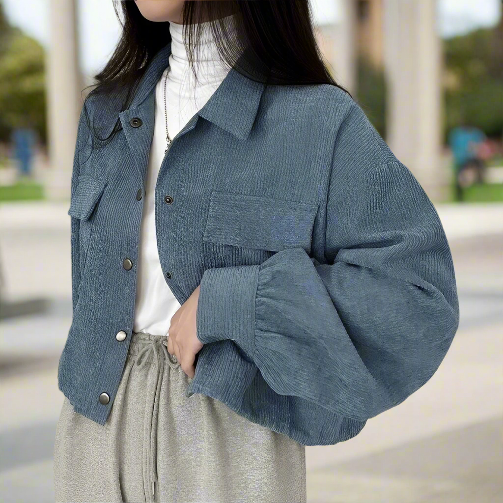 GR | Women's Corduroy Jacket with Short Lapel