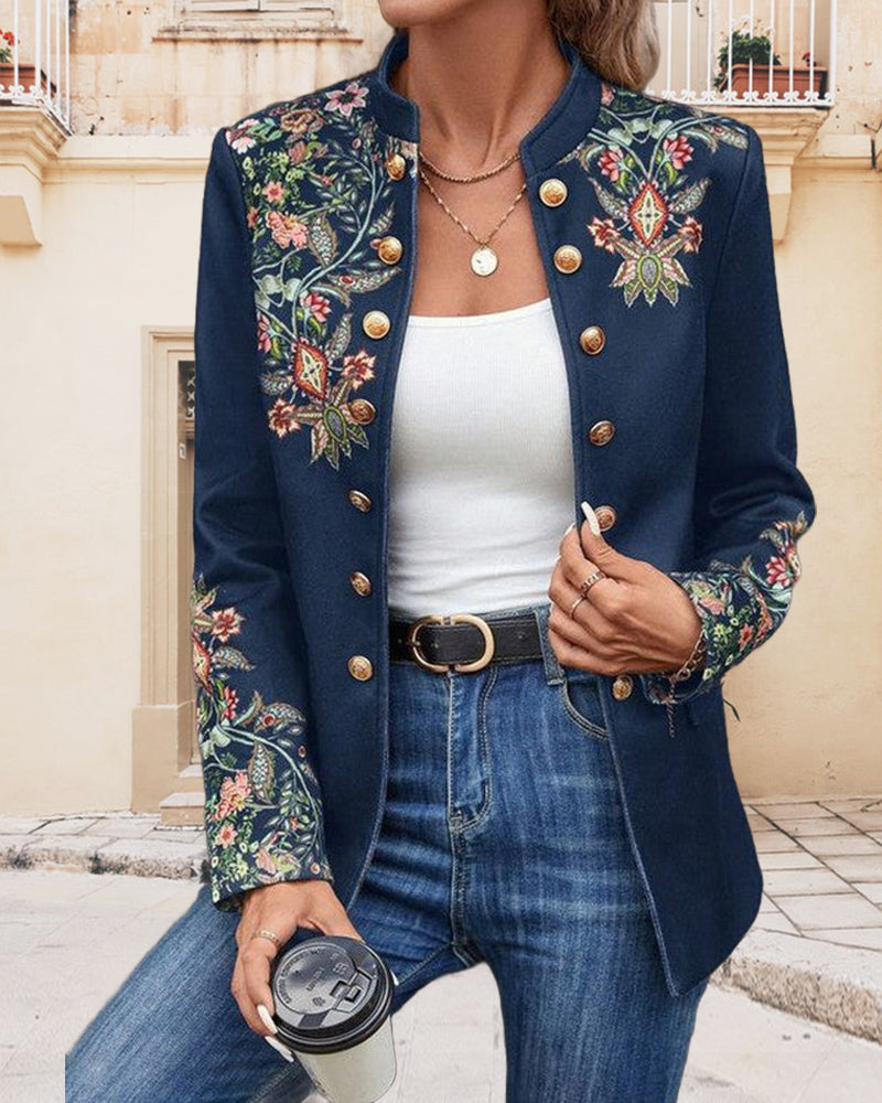 GR | Double-breasted blazers with print