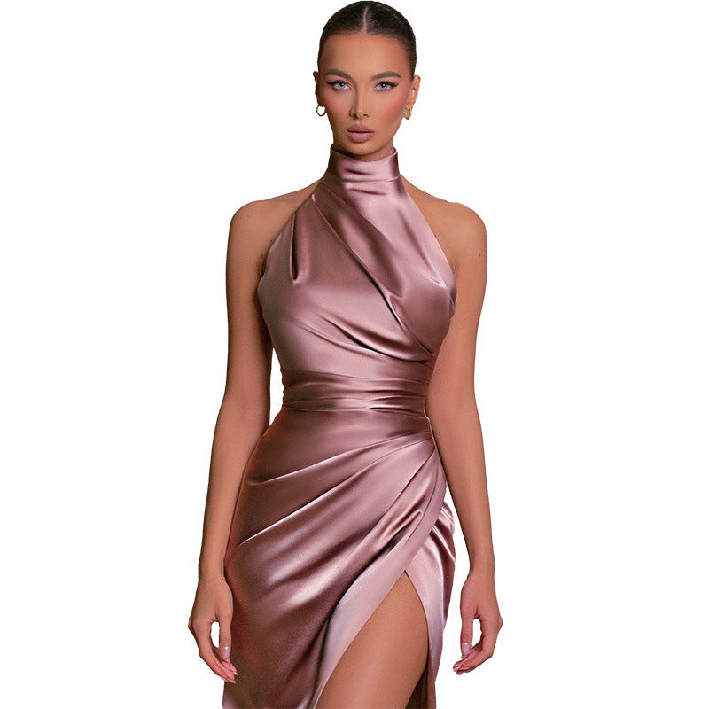 GR | Versatile sleeveless autumn collared long dress 
