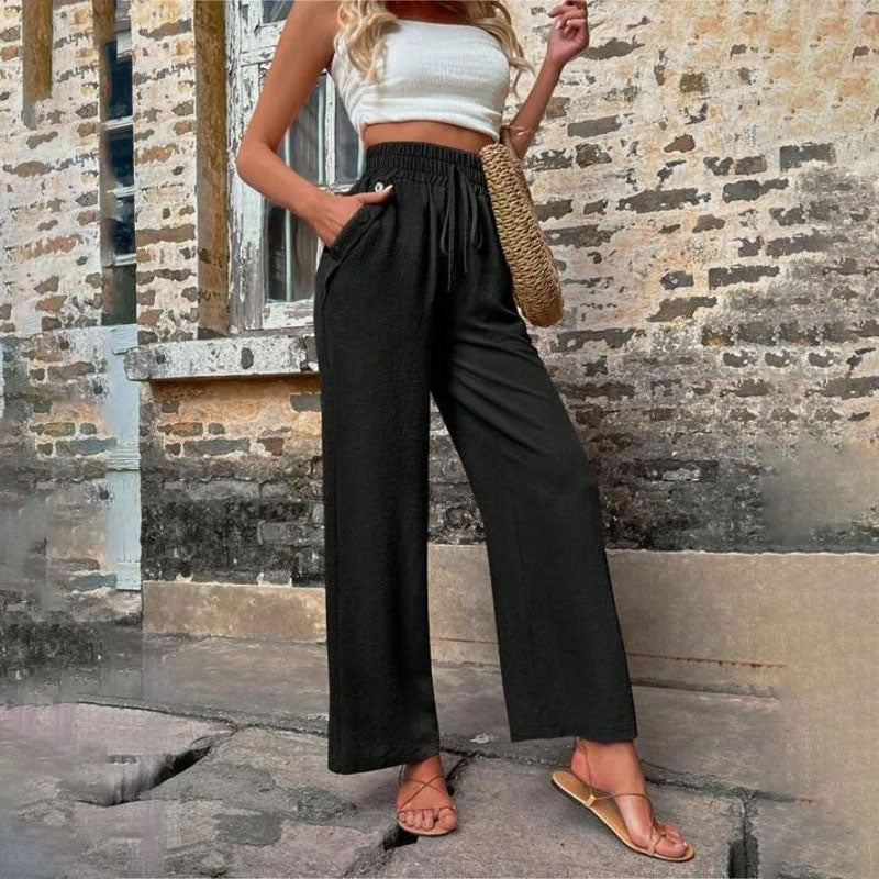 GR | Colorful, airy summer trousers for women with wide legs