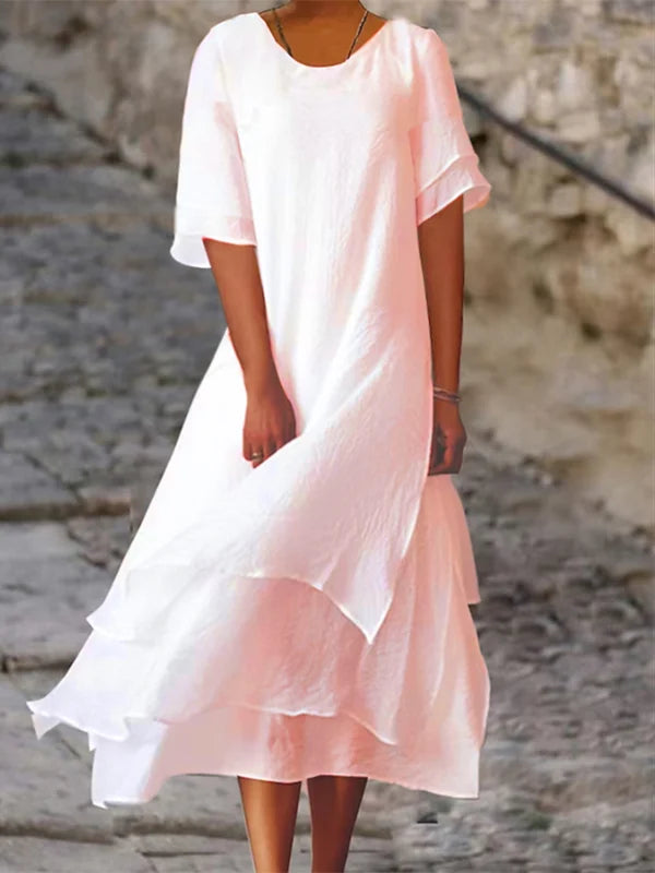 GR | Chic elegance block slit dress