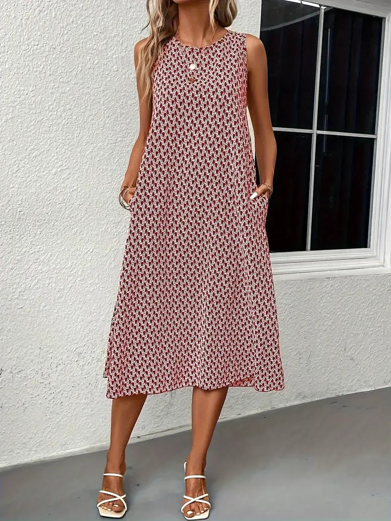 GR | Casual dress with all-over print and pocket – fashionable & comfortable
