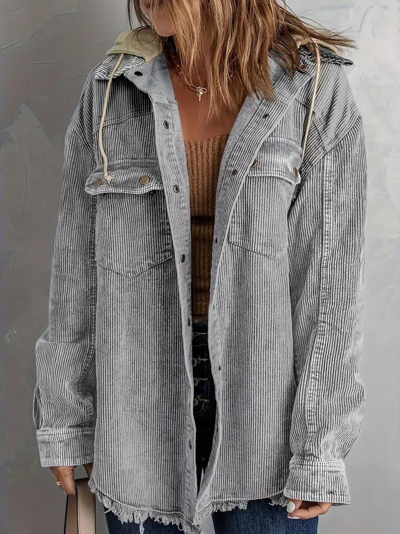 GR | Farbblock Hoodie Jacke für Damen | Perfekt für Herbst und Winter
