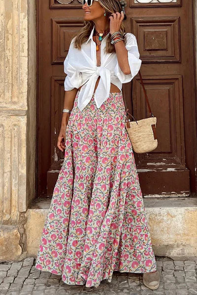 GR | Sommer Lange Röcke Boho Print