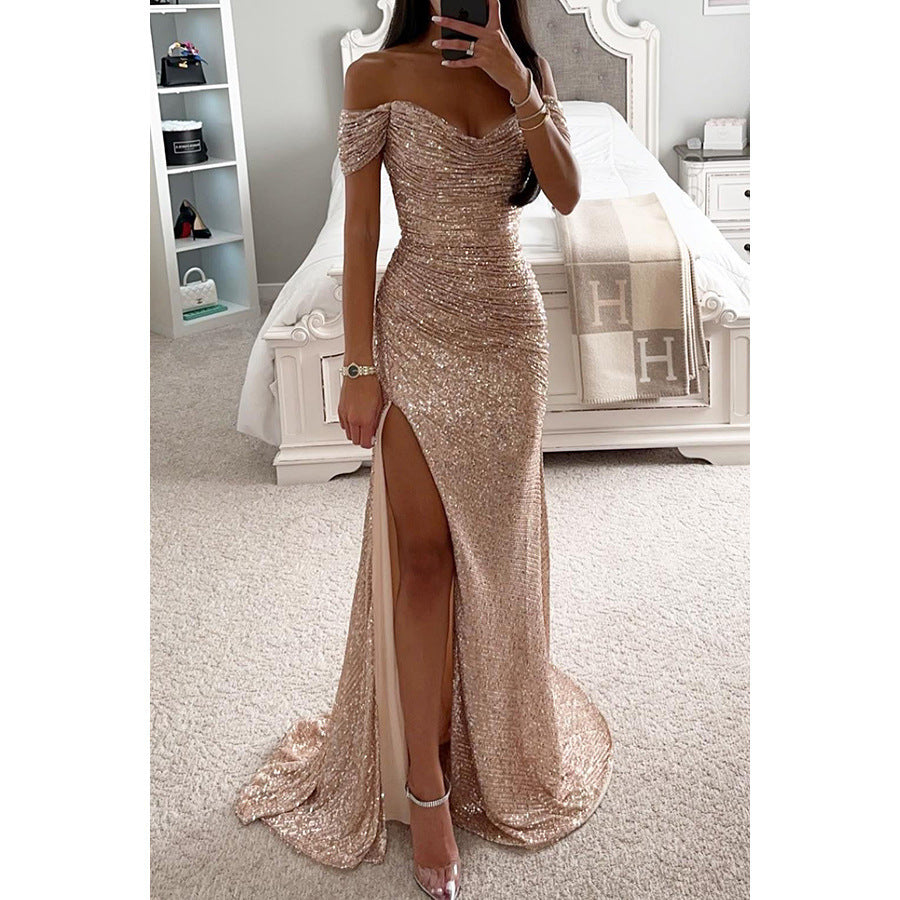GR | Festive sequined dress with slit