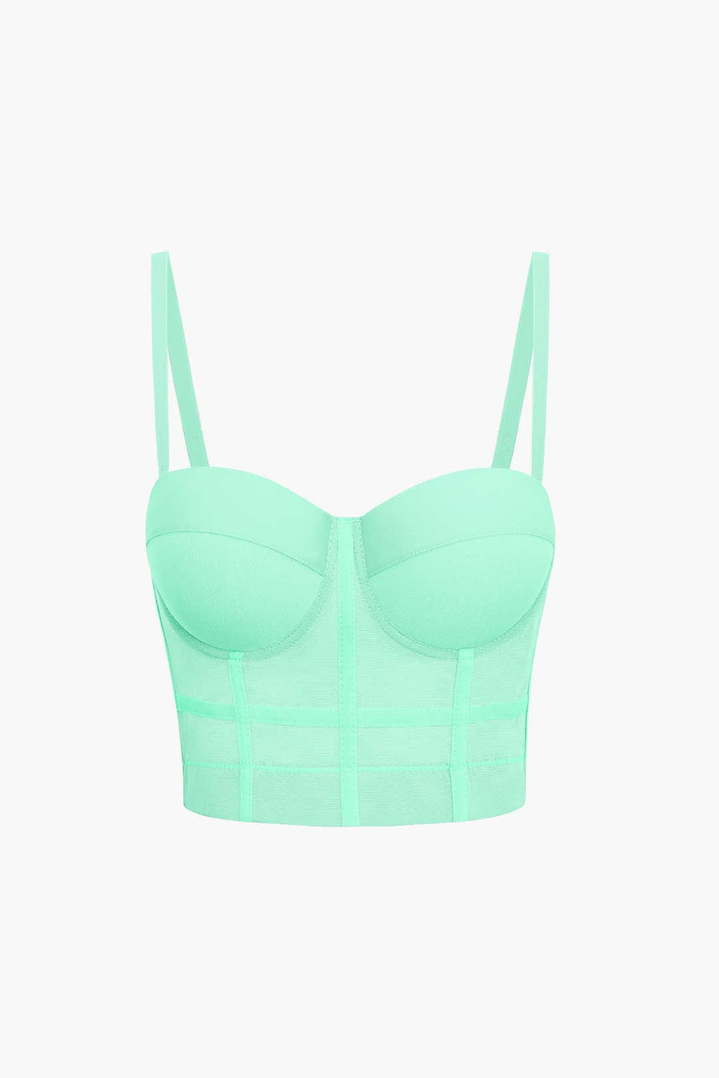 GR | Figure-hugging bustier top with underwire cups and transparent mesh structure